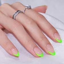 green French tip nails